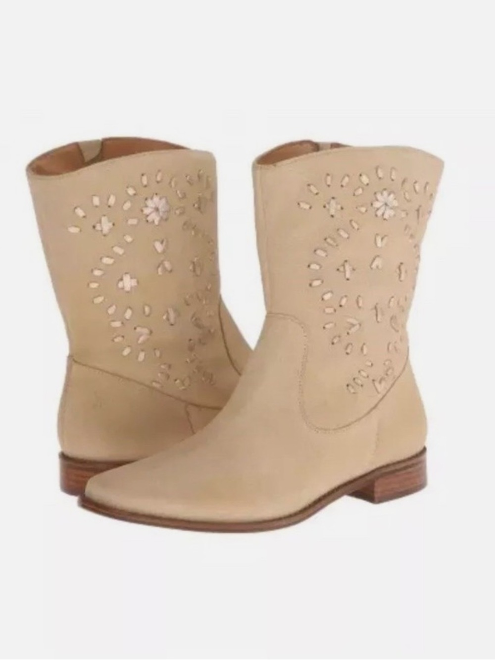 Jack Rogers Kaitlin Suede Embroidered Western Mid Calf Boot Size 9